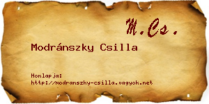 Modránszky Csilla névjegykártya