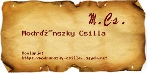 Modránszky Csilla névjegykártya
